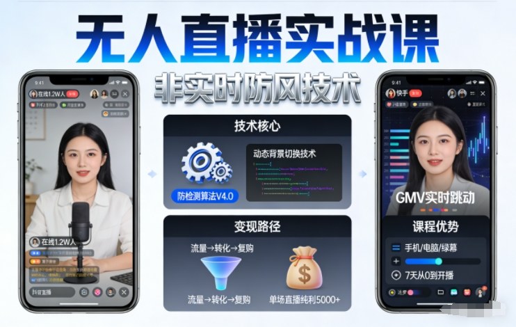宝子哥无人直播实战课，非实时防风技术，聚焦抖音快手等平台直播带货，轻松开启直播变现之路(更新2026年5月10日)|小鸡网赚博客
