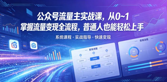 公众号流量主实战课,从0~1掌握流量变现全流程,普通人也能轻松上手|小鸡网赚博客