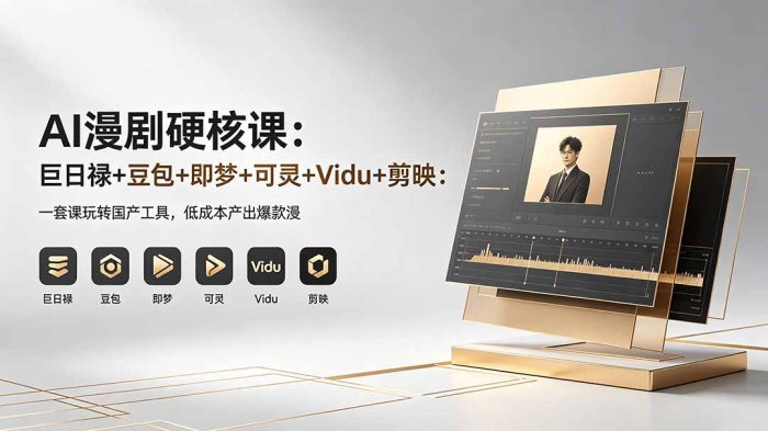 AI漫剧硬核课:巨日禄+豆包+即梦+可灵+Vidu+剪映:一套课玩转国产工具,低成本产出爆款漫剧|小鸡网赚博客