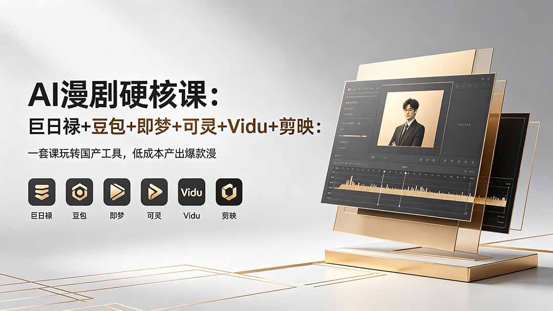 AI漫剧硬核课：巨日禄+豆包+即梦+可灵+Vidu+剪映：一套课玩转国产工具，低成本产出爆款漫剧|小鸡网赚博客