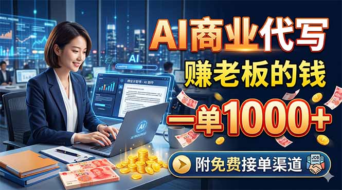 AI商业代写，赚老板的钱，一单1000+，附免费接单渠道|小鸡网赚博客