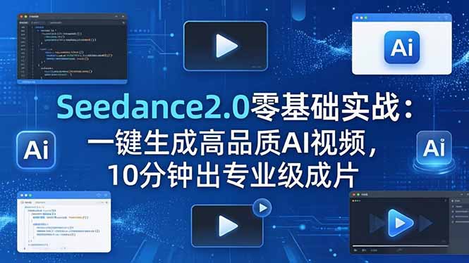 Seedance2.0零基础实战：一键生成高品质AI视频，10分钟出专业级成片|小鸡网赚博客