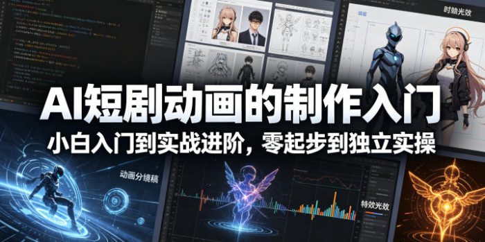 AI短剧动画的制作入门，小白入门到实战进阶，零起步到独立实操|小鸡网赚博客