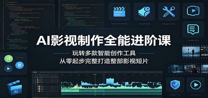 AI影视制作全能进阶课：玩转多款智能创作工具，从零起步完整打造整部影视短片|小鸡网赚博客