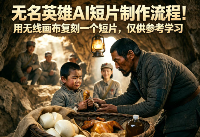 无名英雄AI短片制作流程！用无线画布复刻一个短片，仅供参考学习|小鸡网赚博客