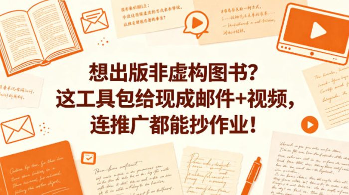 想出版非虚构图书？这工具包给现成邮件+视频，连推广都能抄作业！【原创双语字幕】|小鸡网赚博客