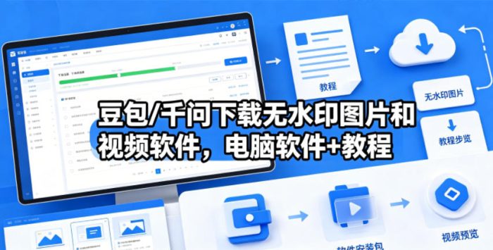 豆包/千问下载无水印图片和视频软件，电脑软件+教程|小鸡网赚博客