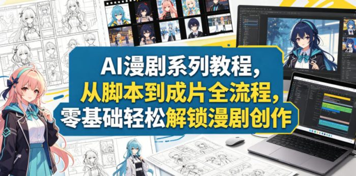 AI漫剧系列教程,从脚本到成片全流程,零基础轻松解锁漫剧创作|小鸡网赚博客