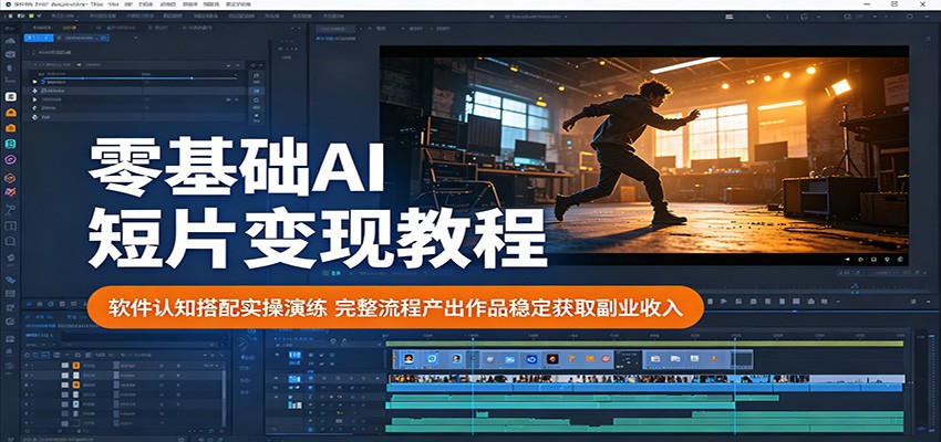 零基础AI短片变现教程：软件认知搭配实操演练，完整流程产出作品稳定获取副业收入|小鸡网赚博客