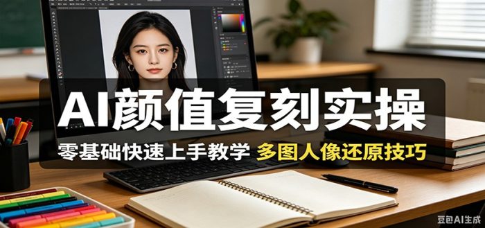 AI颜值复刻实操，零基础快速上手教学，多图人像还原技巧|小鸡网赚博客