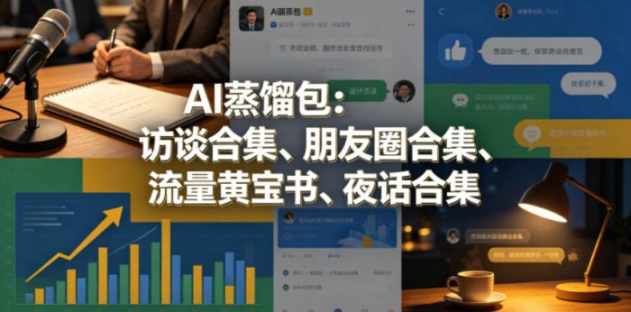 AI蒸馏包：访谈合集、朋友圈合集、流量黄宝书、夜话合集【文档】|小鸡网赚博客