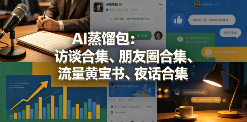 AI蒸馏包：访谈合集、朋友圈合集、流量黄宝书、夜话合集【文档】|小鸡网赚博客