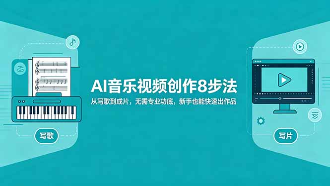 AI音乐视频创作8步法：从写歌到成片，无需专业功底，新手也能快速出作品|小鸡网赚博客