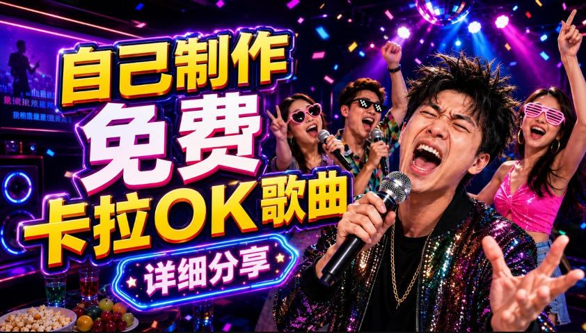 零基础AI制作免费卡拉OK视频教程，从歌曲生成、音轨分离到字幕制作、视频导出，手把手教学|小鸡网赚博客