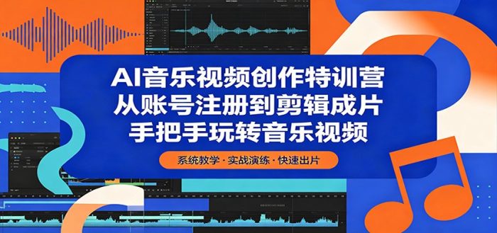 AI音乐视频创作特训营:从账号注册到剪辑成片,手把手玩转音乐视频|小鸡网赚博客