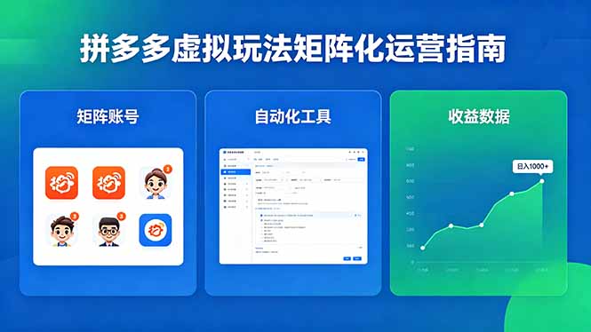 闭眼可复制的拼多多虚拟玩法，矩阵化运营，长期稳定日入 1000+|小鸡网赚博客