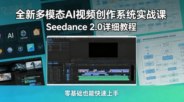 全新多模态AI视频创作系统实战课,Seedance 2.0详细教程,零基础也能快速上手|小鸡网赚博客