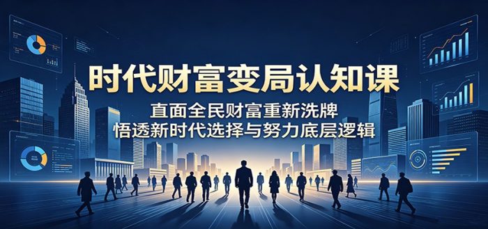 时代财富变局认知课：直面全民财富重新洗牌，悟透新时代选择与努力底层逻辑|小鸡网赚博客