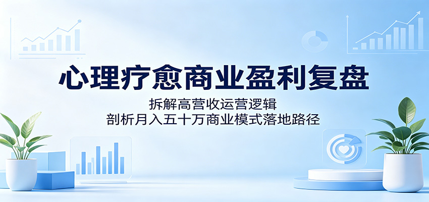 心理疗愈商业盈利复盘：拆解高营收运营逻辑，剖析月入五十万商业模式落地路径|小鸡网赚博客