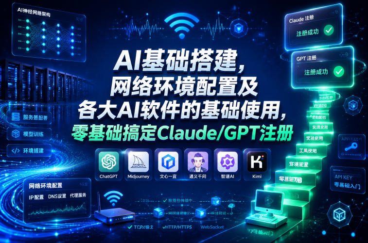 AI基础搭建，网络环境配置及各大AI软件的基础使用，零基础搞定Claude/GPT注册|小鸡网赚博客