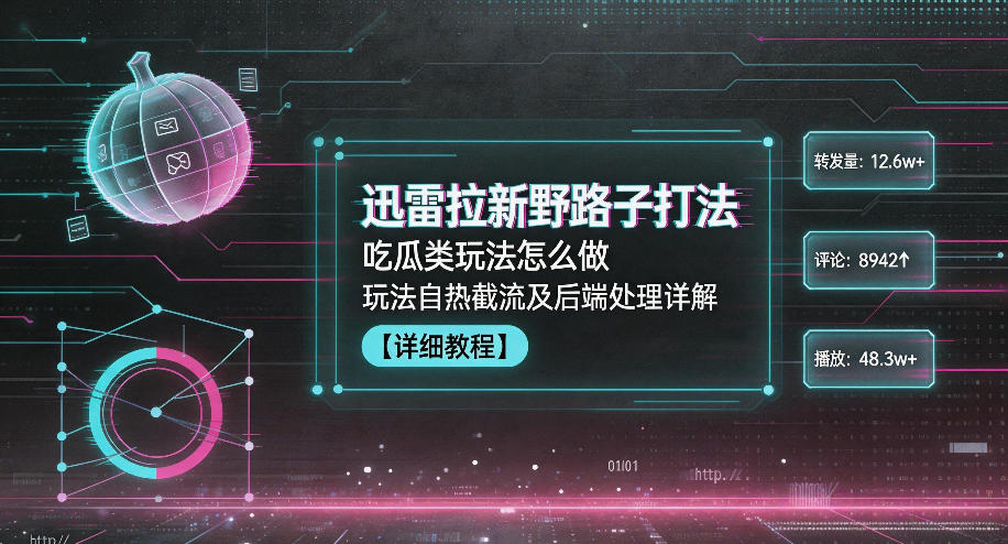 迅雷拉新野路子打法，吃瓜类玩法怎么做，玩法自热截流及后端处理详解|小鸡网赚博客