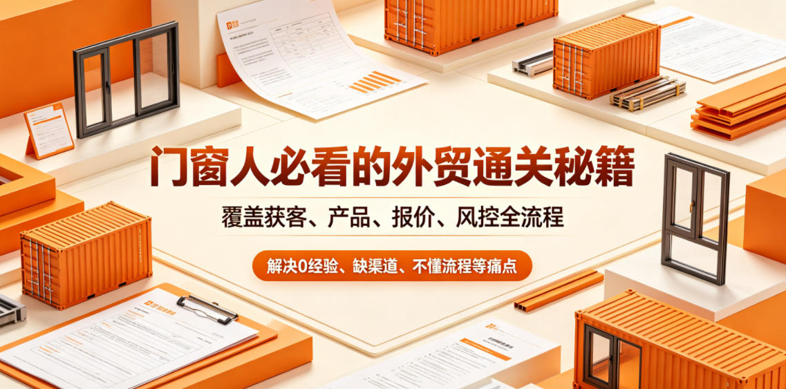门窗人必看的外贸通关秘籍，块覆盖获客、产品、报价、风控全流程，解决0经验、缺渠道、不懂流程等痛点|小鸡网赚博客