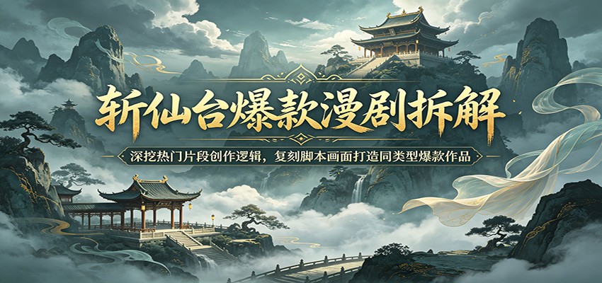 斩仙台爆款漫剧拆解：深挖热门片段创作逻辑，复刻脚本画面打造同类型爆款作品|小鸡网赚博客
