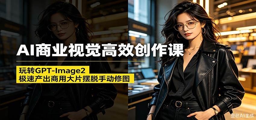 AI商业视觉高效创作课：玩转GPT-Image2，极速产出商用大片摆脱手动修图(更新)|小鸡网赚博客