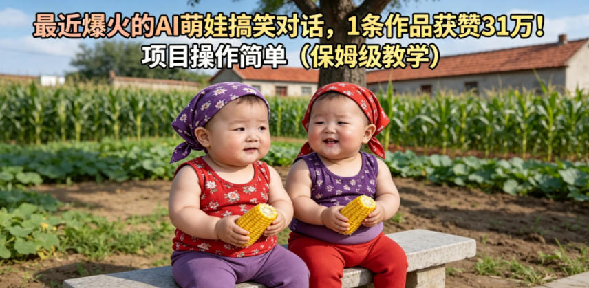 最近爆火的AI萌娃搞笑对话，1条作品获赞31W，项目操作简单(保姆级教学)|小鸡网赚博客