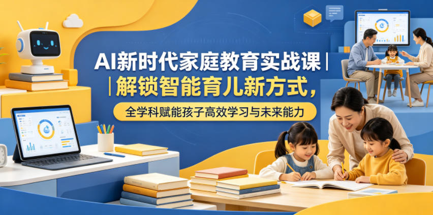 AI新时代家庭教育实战课｜解锁智能育儿新方式，全学科赋能孩子高效学习与未来能力|小鸡网赚博客