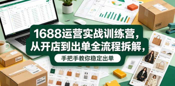 1688运营实战训练营,从开店到出单全流程拆解,手把手教你稳定出单(更新0620)|小鸡网赚博客
