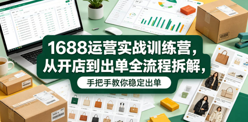 1688运营实战训练营，从开店到出单全流程拆解，手把手教你稳定出单(更新0620)|小鸡网赚博客