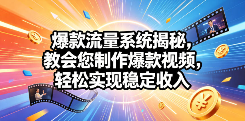 爆款流量系统揭秘，教会您制作爆款视频，轻松实现稳定收入【原创双语字幕】|小鸡网赚博客