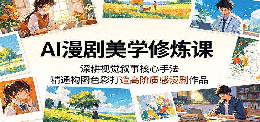AI漫剧美学修炼课:深耕视觉叙事核心手法,精通构图色彩打造高阶质感漫剧作品|小鸡网赚博客