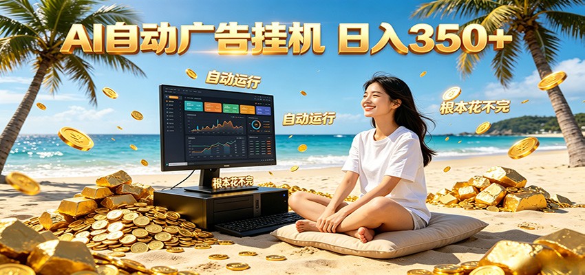 AI自动广告挂机 日入350+ 真正做到躺赚式变现，根本花不完！|小鸡网赚博客