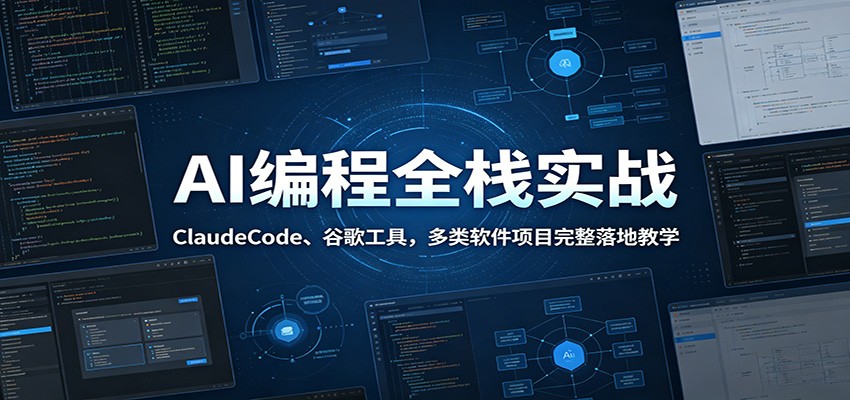 AI编程全栈实战：ClaudeCode、谷歌工具，多类软件项目完整落地教学|小鸡网赚博客