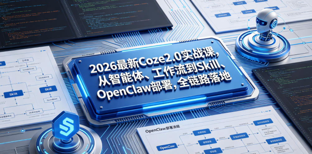 2026最新Coze2.0实战课，从智能体、工作流到Skill、OpenClaw部署，全链路落地|小鸡网赚博客