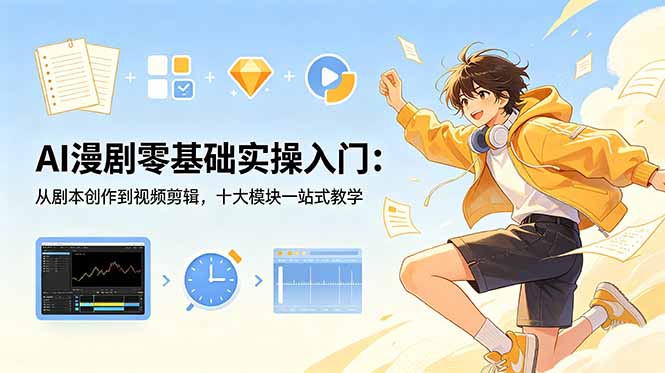 AI漫剧零基础实操入门：从剧本创作到视频剪辑，十大模块一站式教学|小鸡网赚博客