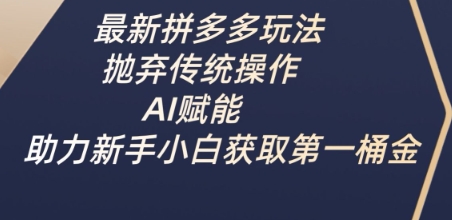 最新拼多多玩法，抛弃传统操作，AI赋能，助力新手小白获取第一桶金|小鸡网赚博客