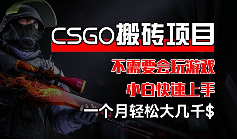 CSGO 装备搬砖项目，操作简单，不需要会玩游戏，小白也能快速上手，一个月轻松大几千|小鸡网赚博客