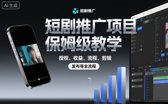 短剧推广项目保姆级教学，授权、收益、流程、剪辑，发布等全流程|小鸡网赚博客