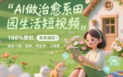 AI做治愈系田园生活短视频，100%原创，条条爆款，无脑矩阵， 适合小白|小鸡网赚博客