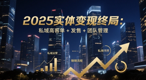 2025实体变现终局：私域高客单+发售+团队管理|小鸡网赚博客