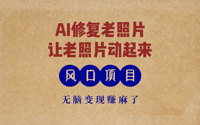 （13296期）最新风口项目，AI一键修复老照片，让老照片动起来，接单到手软，无脑变…|小鸡网赚博客
