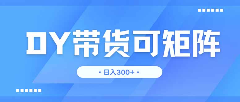 （14414期）DY带货，日入300＋矩阵无上限|小鸡网赚博客