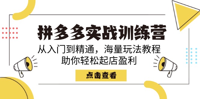 （14392期）拼多多实战训练营，从入门到精通，海量玩法教程，助你轻松起店盈利|小鸡网赚博客