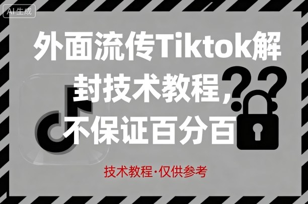 外面流传Tiktok解封技术教程，不保证百分百，具体自测|小鸡网赚博客