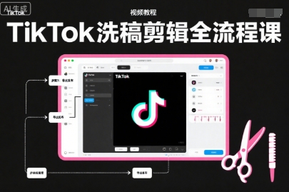 TikTok洗稿剪辑全流程课，PR洗稿剪辑全流程，TK洗稿运营课|小鸡网赚博客