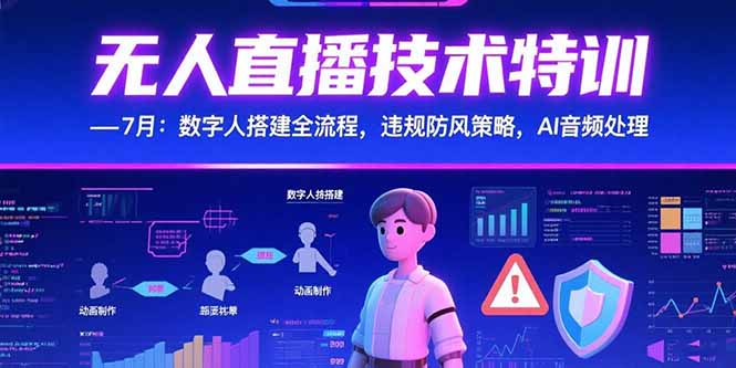 （15448期）无人直播技术特训-7月：数字人搭建全流程，违规防风策略，AI音频处理|小鸡网赚博客