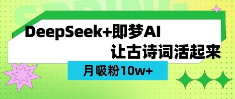 用DeepSeek做AI 古诗词视频，涨粉 10W+(保姆级教程)|小鸡网赚博客
